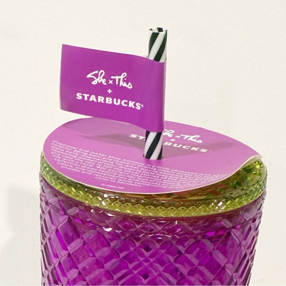 Starbucks‎ 2024 Shae Anthony Gemstone Gradient Cold Cup Tumbler 24 OZ NEW - Picture 4 of 5